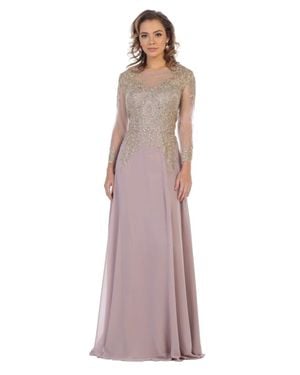TRUEDAMES Plus Size Formal Evening Mother Of Bride Gown - Purple