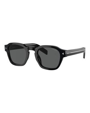 Prada Sunglasses Round Full Rim, Frame And Dark Lens Pra16S16K731 - Black