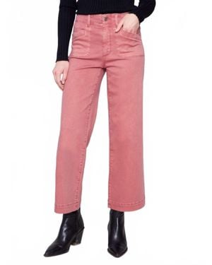 Charlie b Crop Wide Leg Patch Jeans - Red