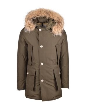 Woolrich Military Cotton-Blend Fur-Trim Parka - Green