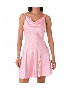 LoveShackFancy Lionel Draped Lace Silk Mini Dress - Pink
