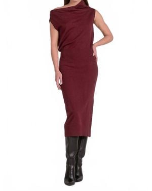 Elan Jenna Off The Shoulder Sweater Midi Dress - Red