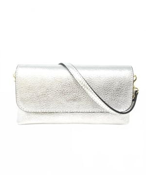 German Fuentes Leather Crossbody Clutch - Metallic