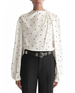 A.L.C. Blaire Polka Dot Satin Top - Gray