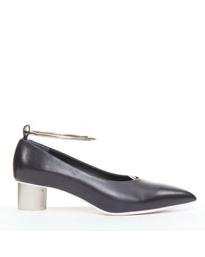 Jil Sander Leather Cylinder Heel Anklet Ring Pumps - Blue