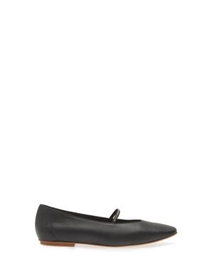 Pedro Garcia Tila Crystal Strap Leather Ballerina Flat - White