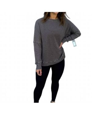 Mono B Waffle Ribbed Pullover - Black