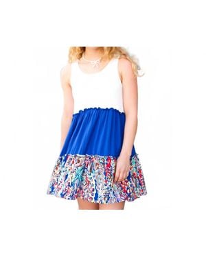Beeson River Color Block Sleeveless Mini Dress - Blue