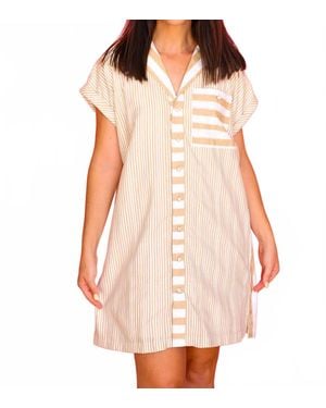 Emily Mccarthy Luna Dress Stripe - White