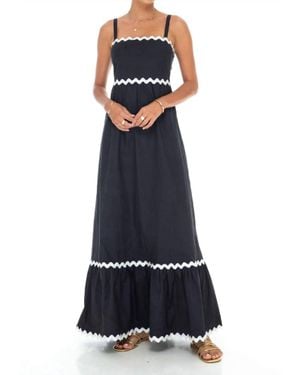 Phie Collective Poplin Stretch Swirl Maxi Dress - Blue