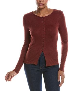 Madewell Texture Cutaway Cardigan - Red