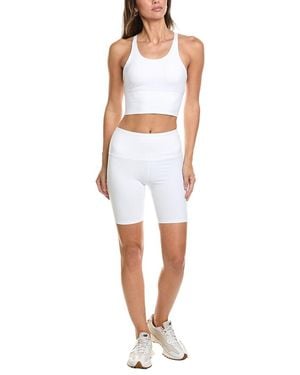 Marion 2Pc 7In Double Strap Biker Short Set - White