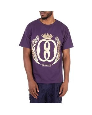 【送料&関税込】Bally Crest Logo Print T-shirt Bally Men's Logo T-Shirt