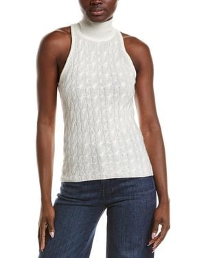 NAADAM Coastal Cashmere Turtleneck Tank Top - Blue