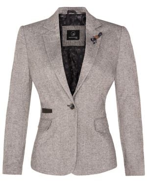 Oliver Tweed Tweed 1920S Herringbone Light Blazer - Gray