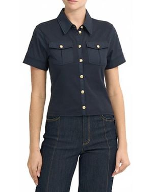 Cinq À Sept Tiana Short Sleeve Top - Black