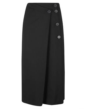 IRO Knee-Length Skirt With Asymmetrical Wrap Design - Black