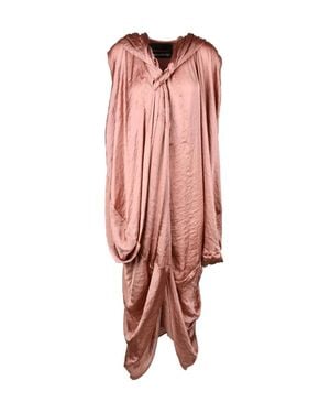 Collection Privée Asymmetrical Draped Long Dress With Satin Finish - Pink
