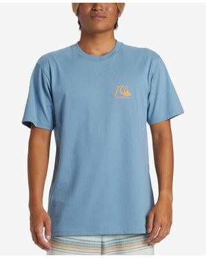 Quiksilver The Original T-Shirts Short Sleeve Crew Neck Fts201 - Blue