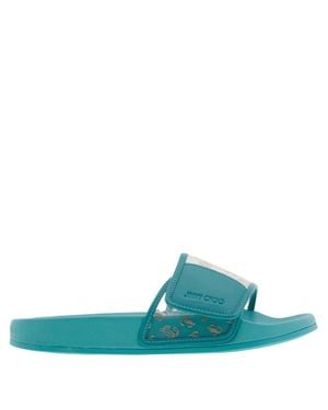 Jimmy Choo Fitz/F Slide Sandals - Blue