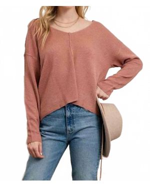 Blu Pepper Light Weight Back Button Sweater - Red