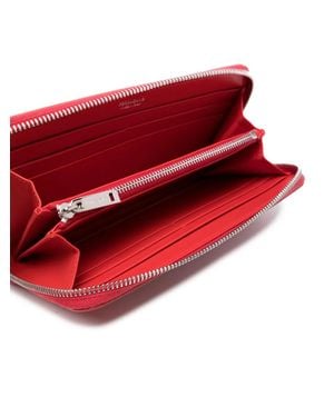 Ferragamo Ferragamo Gancini-Plaque Leather Wallet - Red