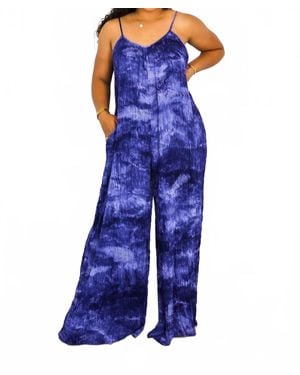 SurelyMine Relax And Chill Comfy Jumpsuit - Blue