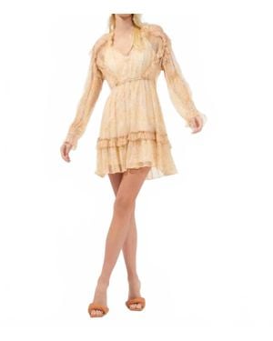 French Connection Callie Crinkle Ruffle Mini Dress - Natural