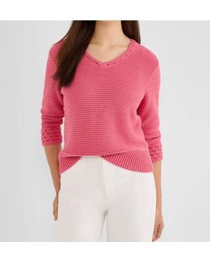 NIC+ZOE Edged Pop Stitch Sweater - Red