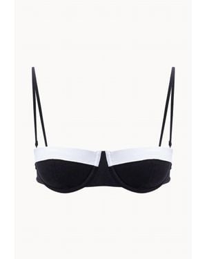 STAUD Jo Balconette Bikini Top - White