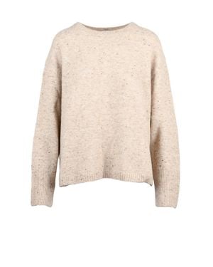 Marella Knit Sweater With Ribbed Cuffs And Hem - Natural