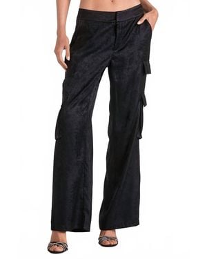 Elan Whitney Satin Cargo Pants - Black