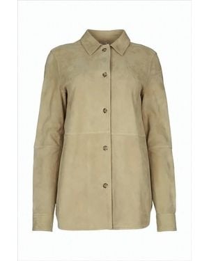 TOTEME Lambskin Jacket With Classic Collar And Button-Down Front - Natural