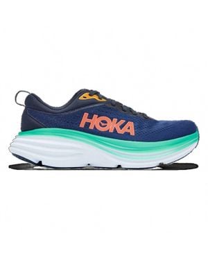 Hoka One One Bondi 8 Wide Athletic Shoes - Blue