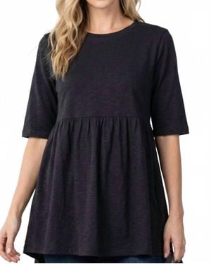 Zenana Babydoll Tee - Black