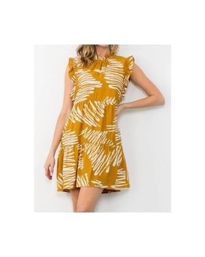 Thml Flutter Sleeve Tiered Dress - Yellow