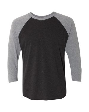 Next Level Triblend Three-Quarter Raglan T-Shirt - Black