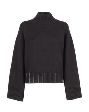 Fabiana Filippi Cropped Turtleneck Sweater - Black