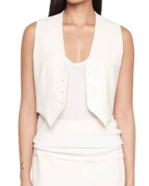 Enza Costa Crepe Resort Vest - White