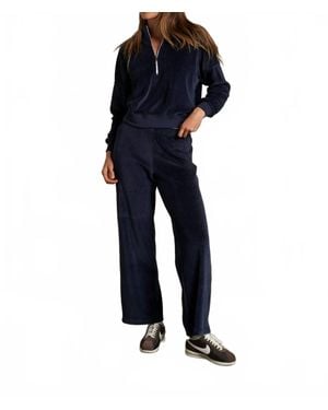 PERFECTWHITETEE Alex Velour Pull On Sweatpants - Blue