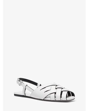 Michael Kors Irene Woven Leather Slingback Sandal - White