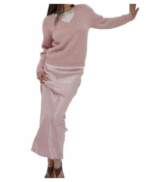 LNA Sienna Fuzzy Sweater - Pink