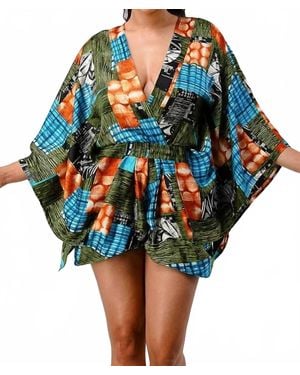 ATHINA Wide-Sleeve Short Set - Blue