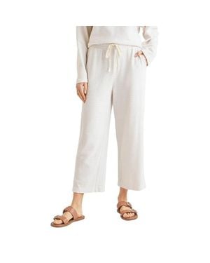 Splendid Bisous Pants Cotton Blend Drawstring Cropped Frog609 - White