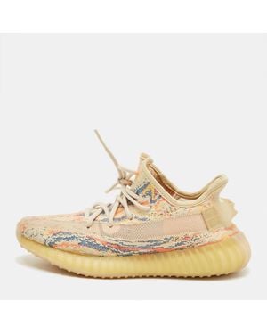 Yeezy Boost 350 V2 Size 43.5 Knit Fabric And Net Lace Up Sneakers - Natural