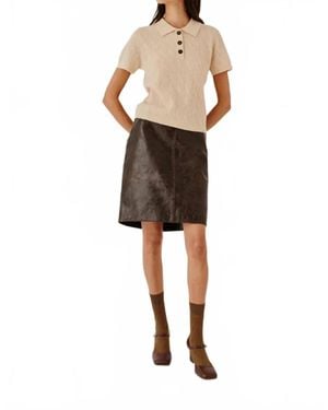 THE GARMENT Como Cable Mini Polo Top - Natural