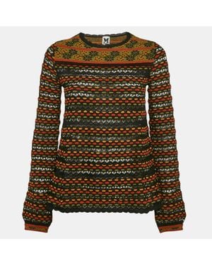 Missoni Floral Perforated Knit Top - Green