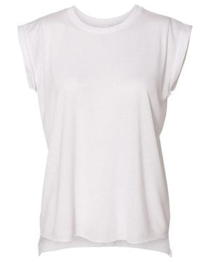 Bella Canvas Flowy Rolled Cuffs Muscle Tee - White