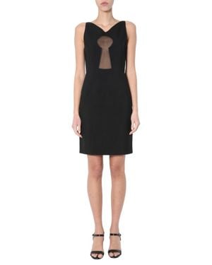 Moschino Fitted Pencil Dress With Keyhole Cutout - Black