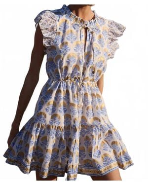 Oliphant Cinched Flirty Short Dress - Blue